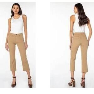 Serra by Joie Rucker The Bangle High Rise Cropped Kick Flare Jeans Size 26 Tan